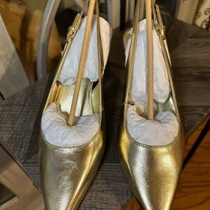 Katy Perry Collections Gold Pointed Slingback Heels